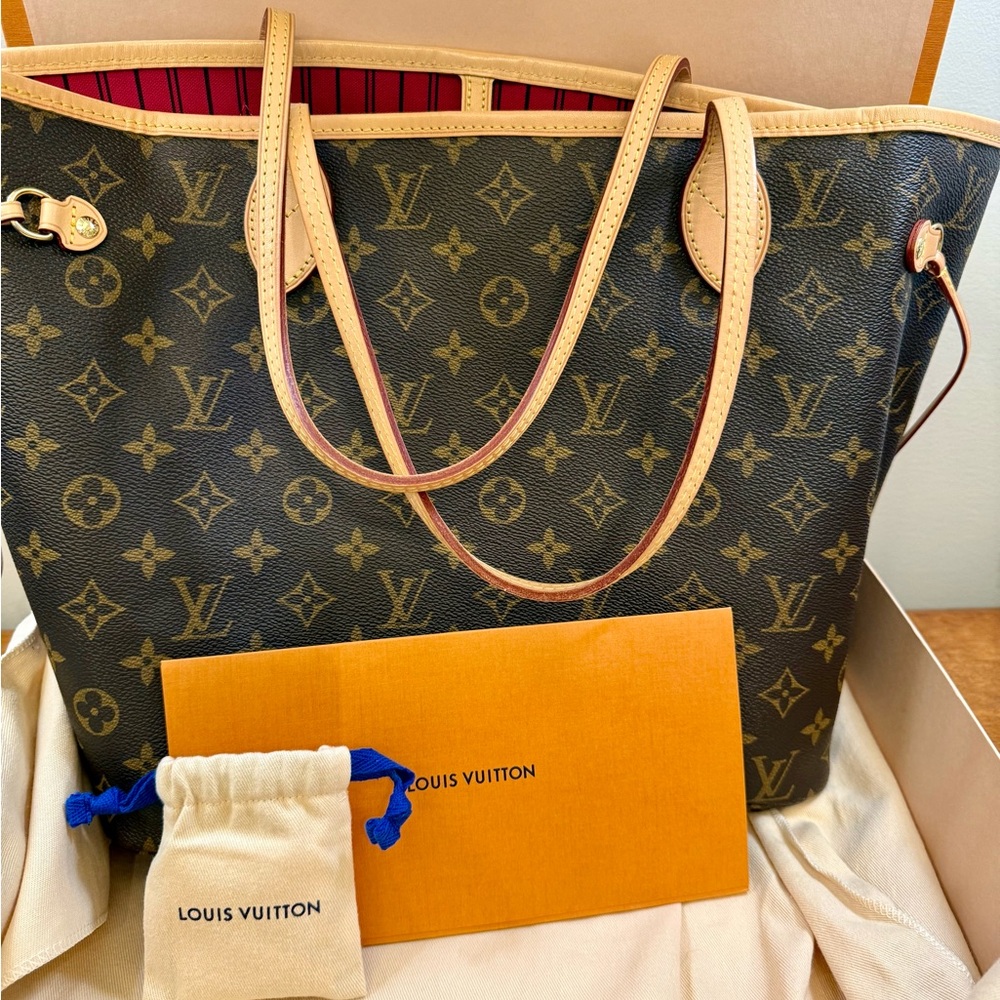 Louis Vuitton Classic Monogram Tote with Tan Accents